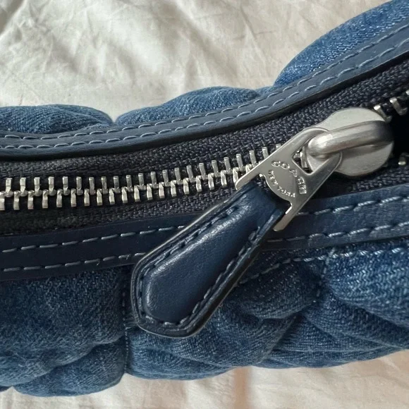 Coach Carmen Mini Denim Quilted Hobo/Crossbody Bag - Picture 4 of 13